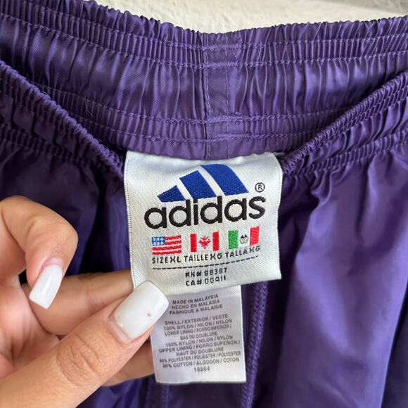 Vintage Adidas Purple Windbreaker Zipper Slit Jogger Pants Men's Size XL - Picture 2 of 12